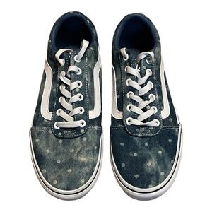 Vans Women's Ward Platform Denim Polka Dot Blue/White - NEW!